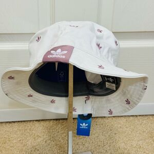 NWT Adidas Originals Trefoil Bucket Hat White Pink Unisex Adult Men Women